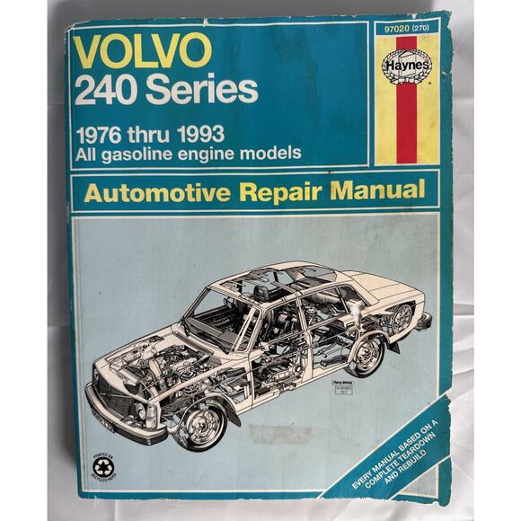 Volvo 240 Series 1976 thru 1993 Haynes Owners Repair Manual 242 244 245 Gasoline - Picture 1 of 7